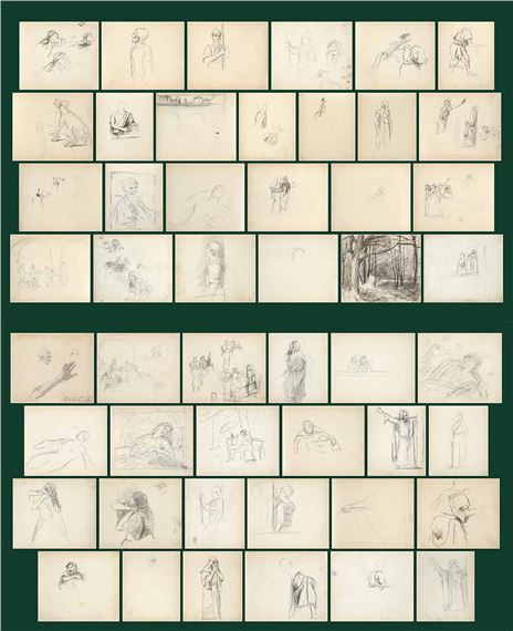 Sketchbook for Ecce Homo (32 pieces) by Mihaly Munkacsy