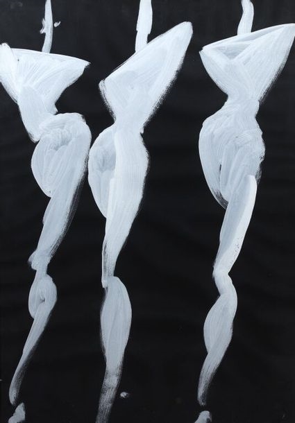 Artwork by Tony Viramontes, Trois silhouettes de mode; Silhouette de mode, Made of silkscreen prints on glossy paper