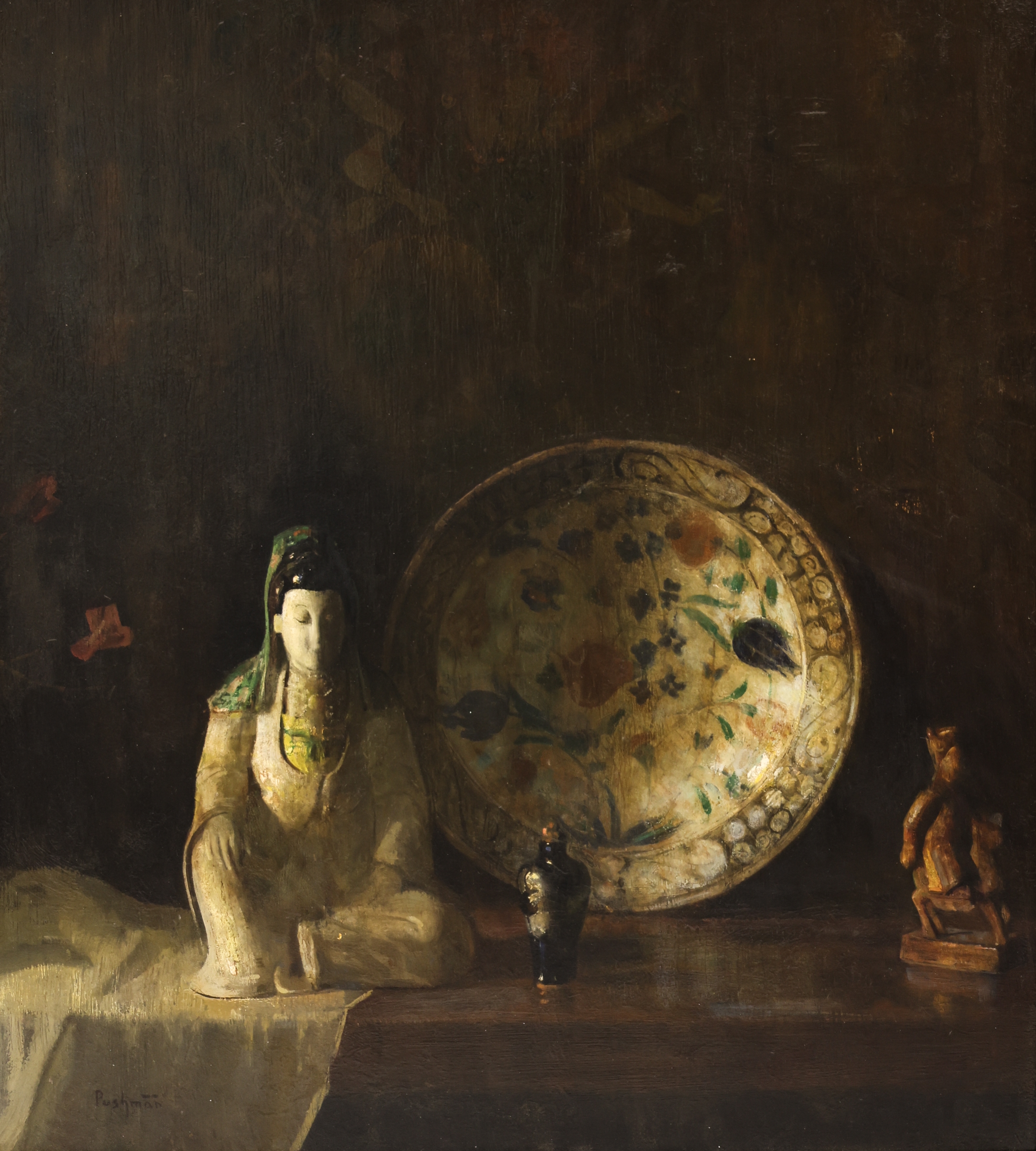 Hovsep Pushman | Hovsep Pushman ''Sultanabad Plate'' Oil | MutualArt