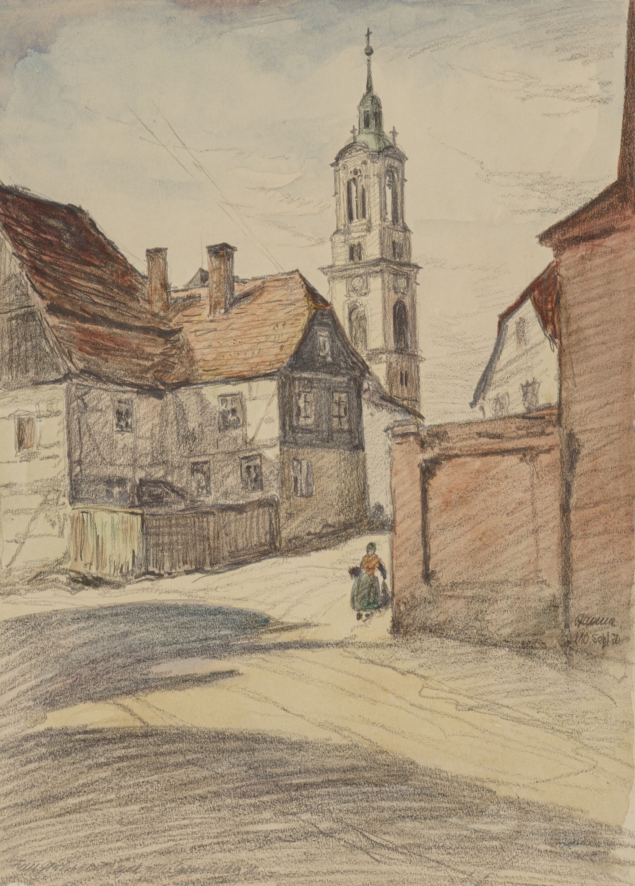 Artwork by Artur Henne, Stadtkirche, Made of Pencil drawing