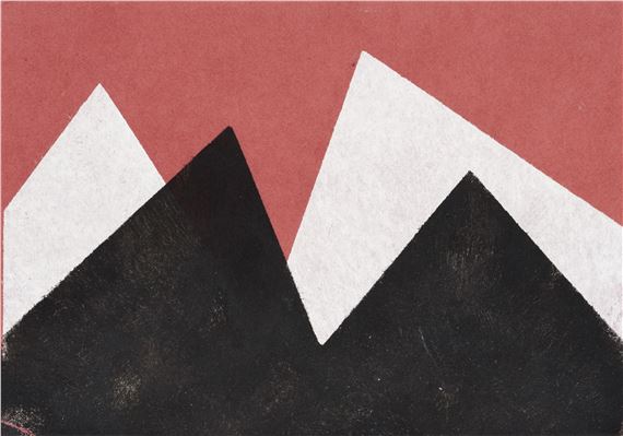 Schwarzweiße Aufgipfelung vor Rot