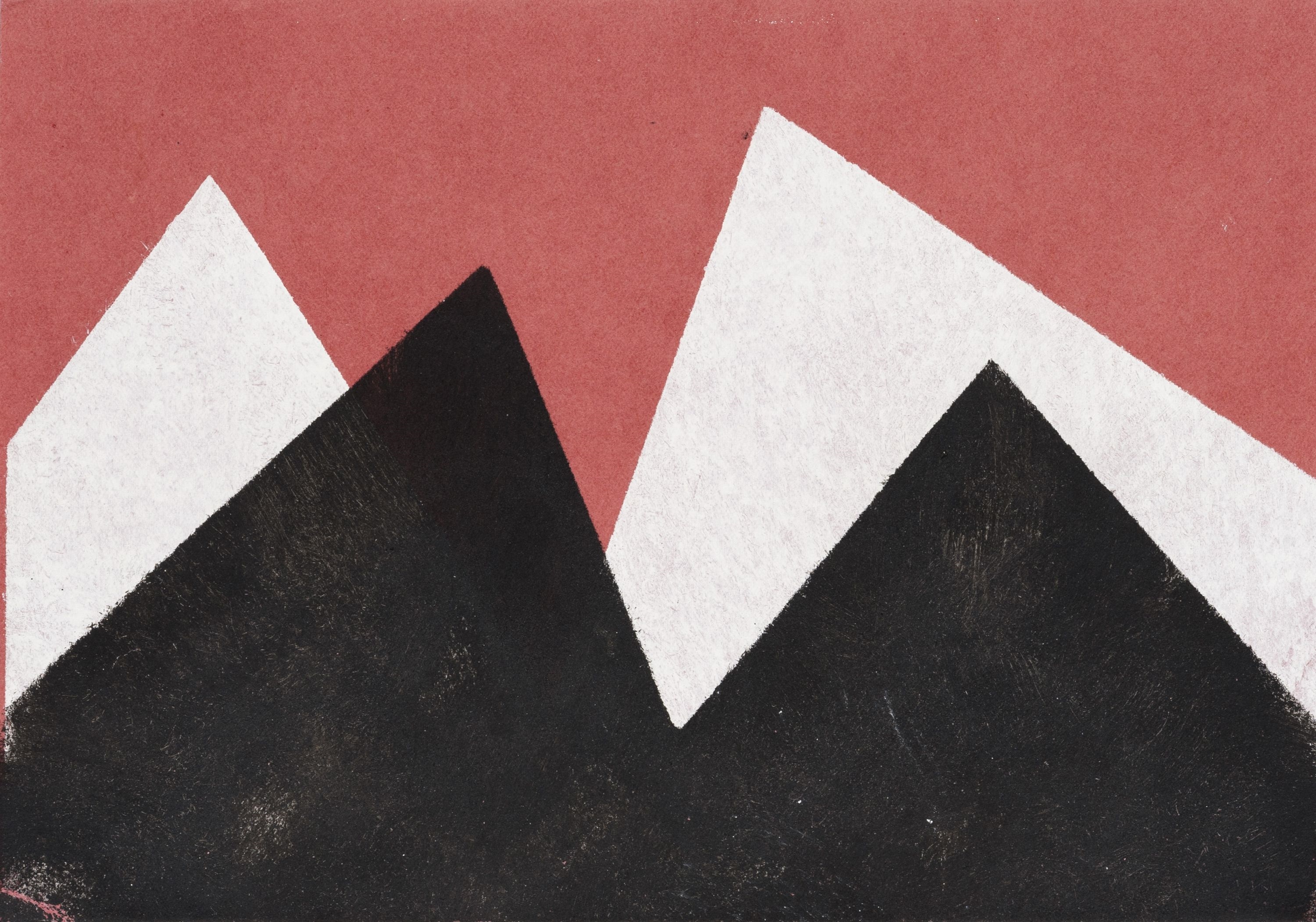 Artwork by Hermann Glöckner, Schwarzweiße Aufgipfelung vor Rot, Made of Monotype