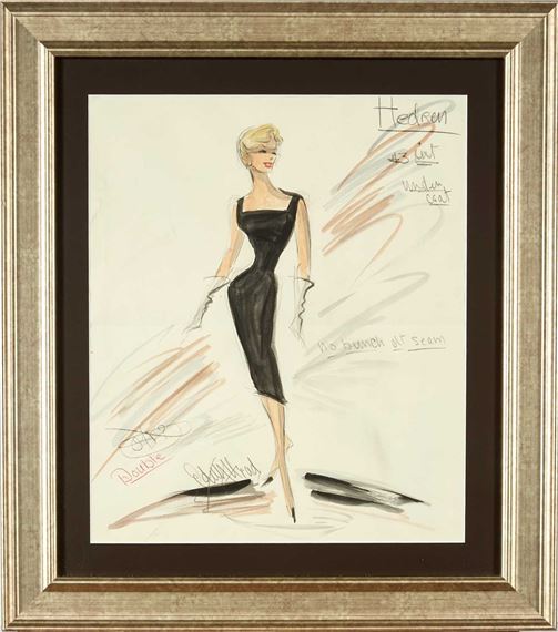 Edith Head | A signed costume sketch for Tippi Hedren in Alfred Hitchcock's  Marnie (ca. 1964) | MutualArt