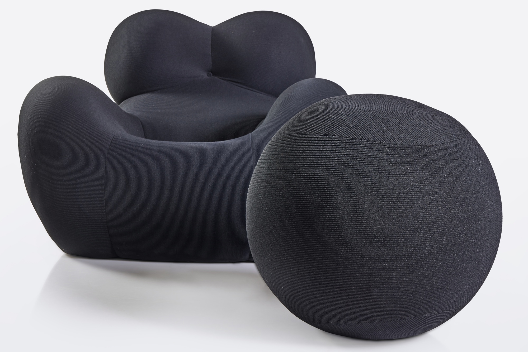 Artwork by Gaetano Pesce, “Up-5” Chair and “Up-6” Ottoman, Made of fabric upholstery over polyurethane foam