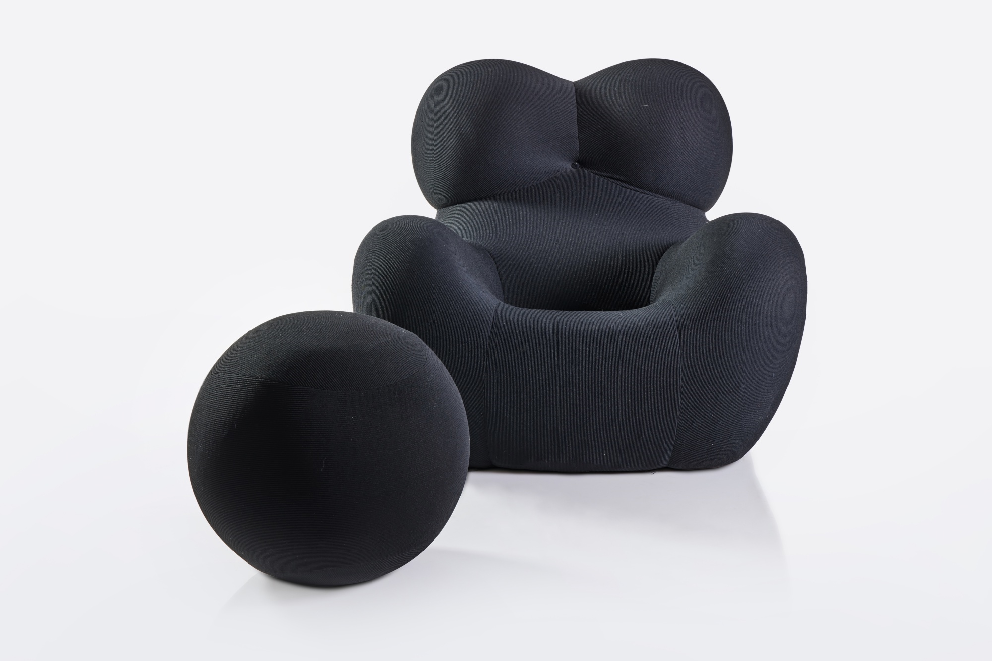 Artwork by Gaetano Pesce, “Up-5” Chair and “Up-6” Ottoman, Made of fabric upholstery over polyurethane foam