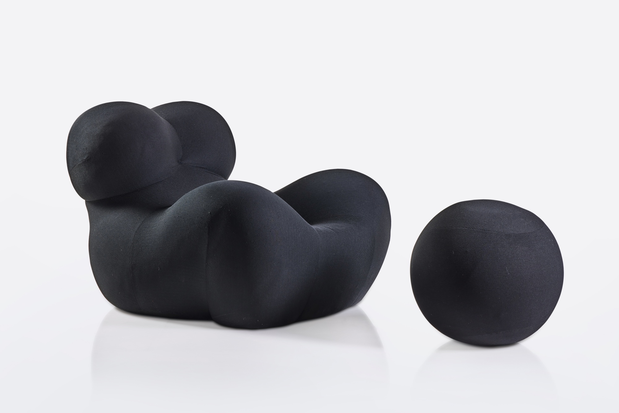 Artwork by Gaetano Pesce, “Up-5” Chair and “Up-6” Ottoman, Made of fabric upholstery over polyurethane foam