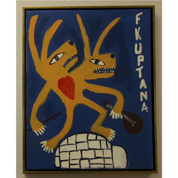 UNTITLED (TWO-HEADED FIDDLER PLAYER) by Floyd Kuptana
