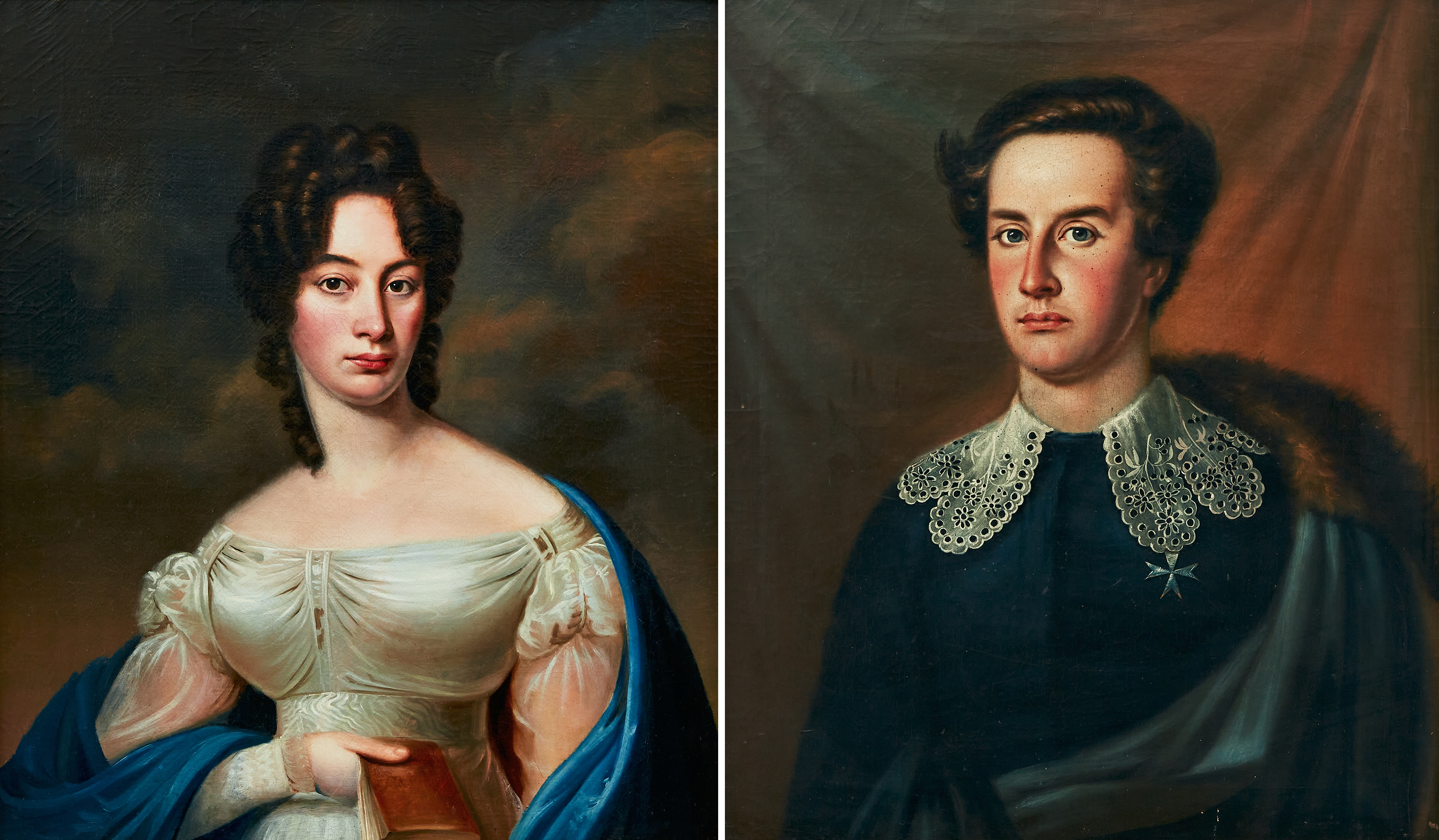 Artwork by Swedish School, 19th Century, Parporträtt föreställande greve Gustaf Magnus Armfelt (1792‑1856) och grevinnan Louise Cuthbert Armfelt (1801‑1865)