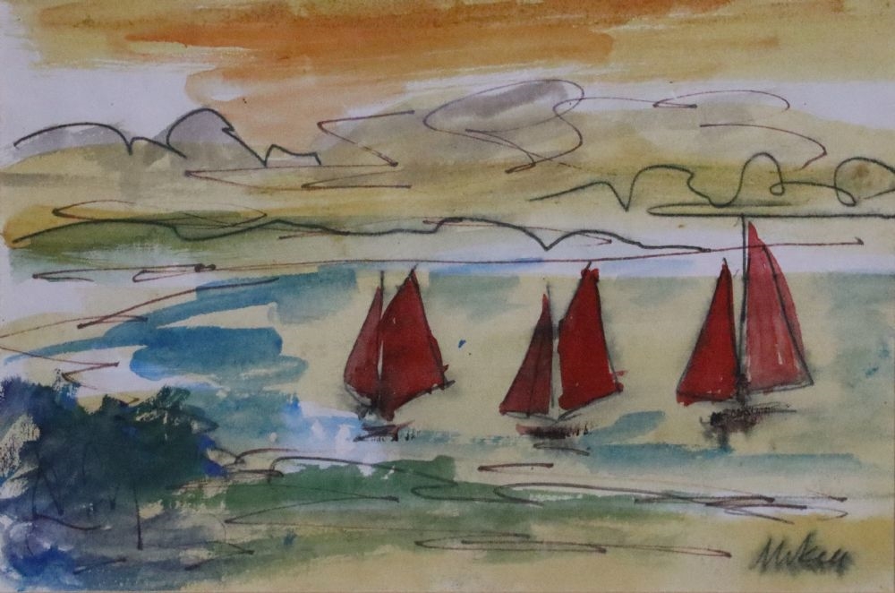 Markey Robinson | THREE RED SAILS | MutualArt