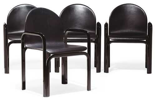 A SET OF FOUR ARMCHAIRS by Gae Aulenti, designed in 1976