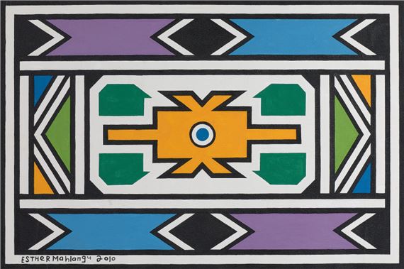 Ndebele abstract by Esther Mahlangu, 2010