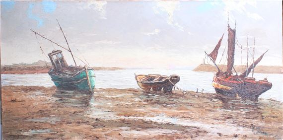 Bateaux à marée basse by Robert Giovani