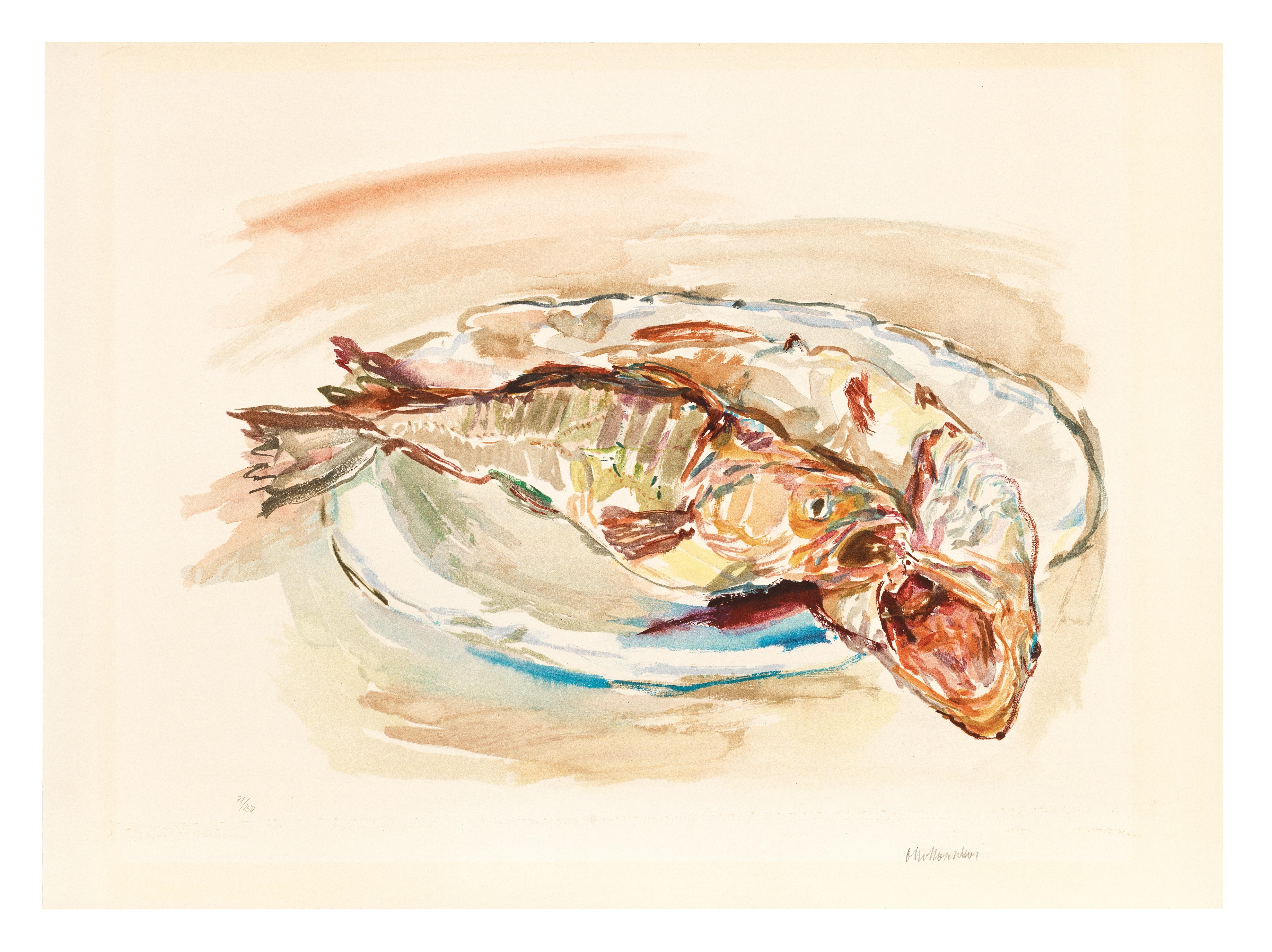 Artwork by Oskar Kokoschka, Fische, Made of Lithograph in color on vellum