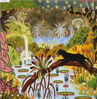 Panthère noire à la Cascade - Alain Thomas