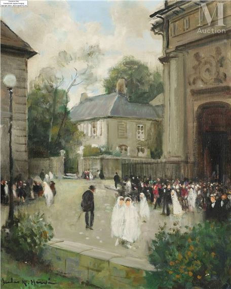 Alphonse Quizet【A la Sortie de l'Eglise】