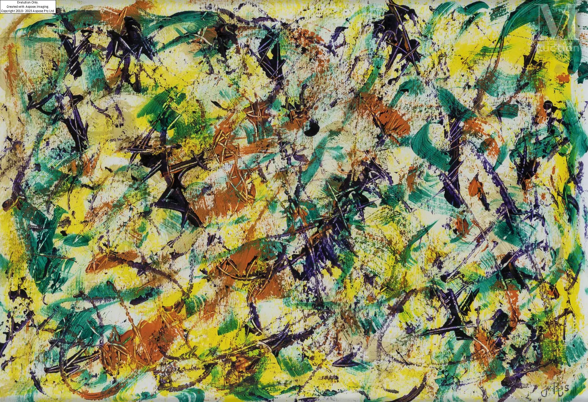 Artwork by Yves Riss, Composition, Made of Gouache on paper