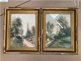 Paire d'aquarelles - Ernest Ista