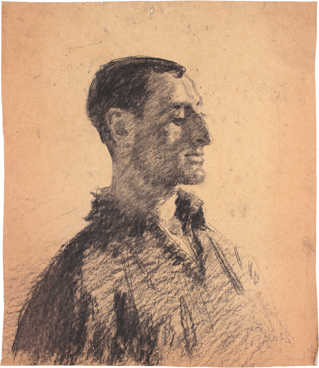 Artwork by Nicolaï Gorlov, Portrait of a man, Made of charcoal on Paper
