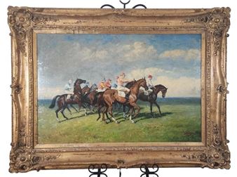 Horse racing scene - Salvatore Domingo