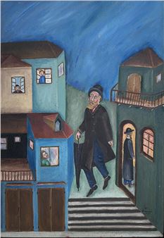 A Jew in an alley - Itzhak Roman