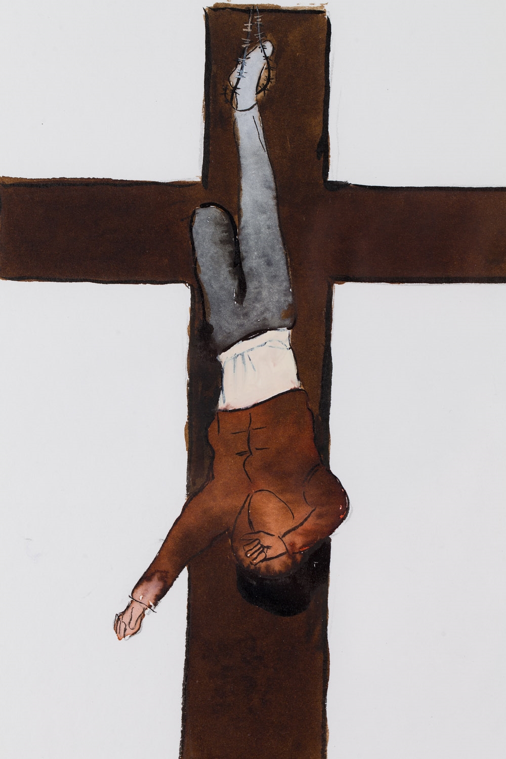 Artwork by Bartek Kielbowicz, "Refugee", Made of ink, gouache/paper,