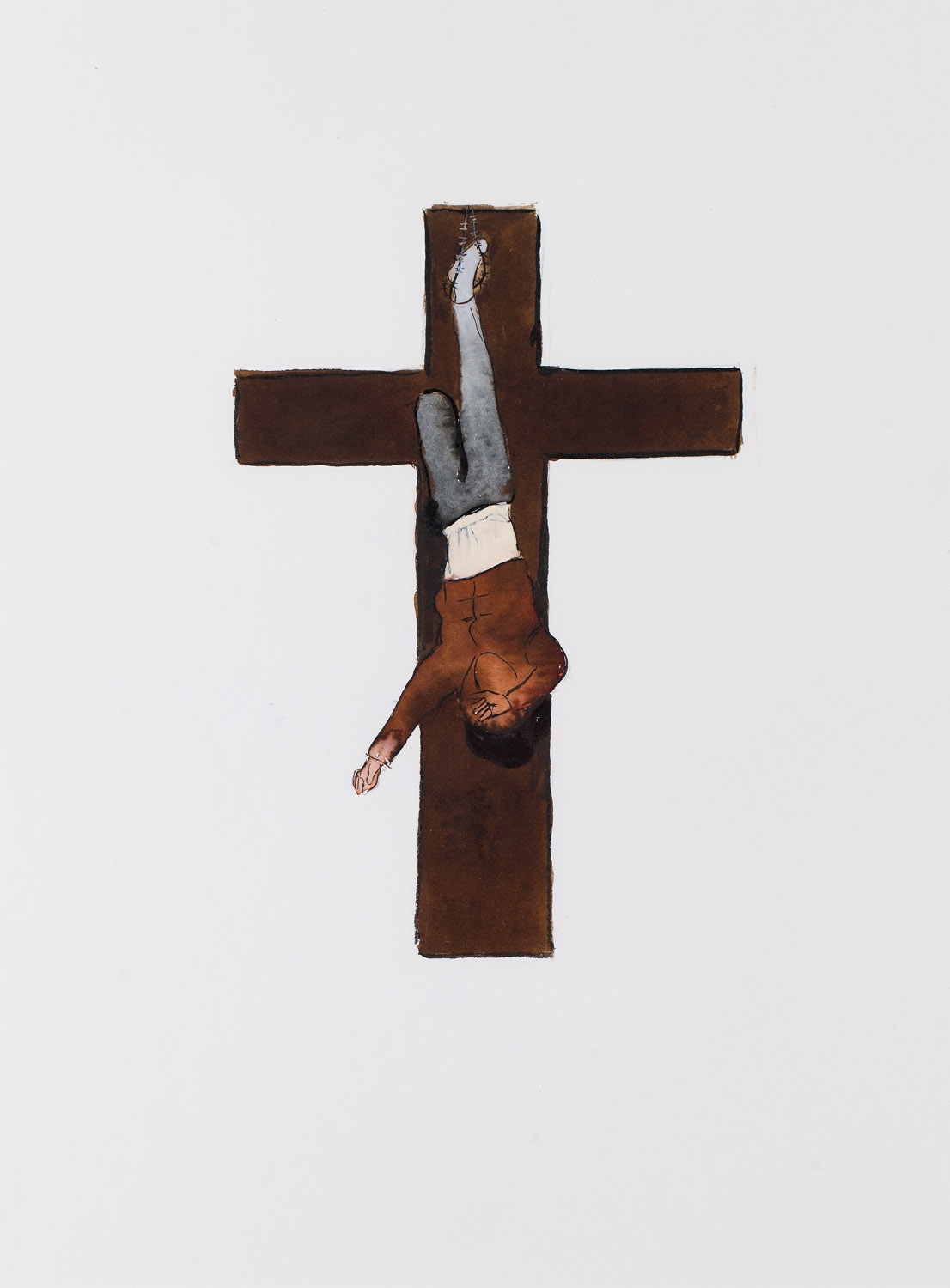 Artwork by Bartek Kielbowicz, "Refugee", Made of ink, gouache/paper,