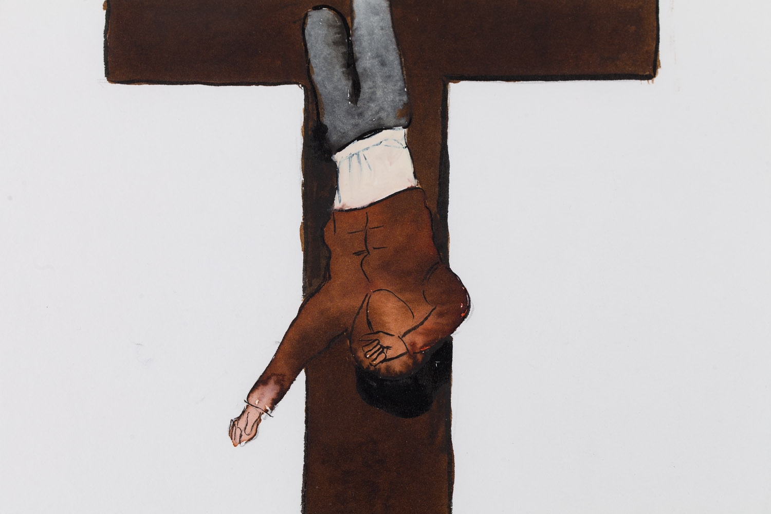 Artwork by Bartek Kielbowicz, "Refugee", Made of ink, gouache/paper,