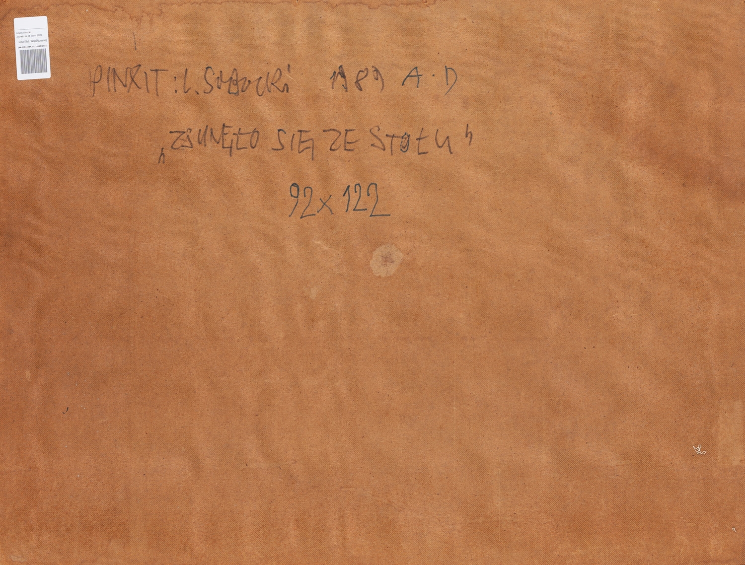 Artwork by Leszek Sobocki, "It slid off the table", Made of oil/board