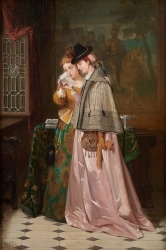 Artwork by Florent Willems, La lecture du billet doux., Made of Huile sur toile