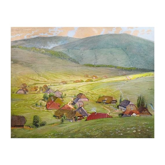 Bernau-Oberlehen im Schwarzwald by Hans Thoma, Datum 1898
