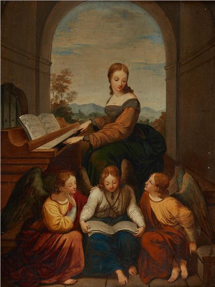 Carl Rahl | Saint Cecilia Playing Piano | MutualArt