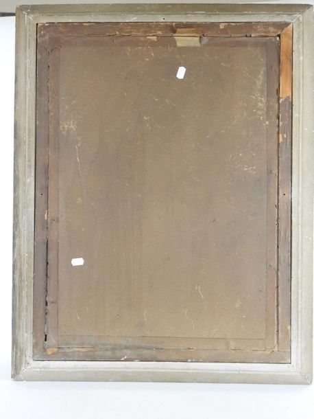 Artwork by L. Beranoff, Woman with parrot, Made of oil on cardboard