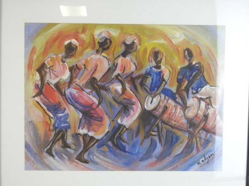 Artwork by Tessi Kodjovi, African dance, Made of acrylic on paper
