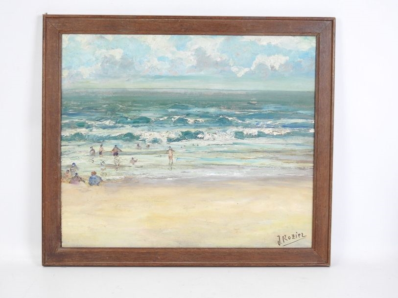 Artwork by Jacques Rozier, the beach, Made of oil on panel