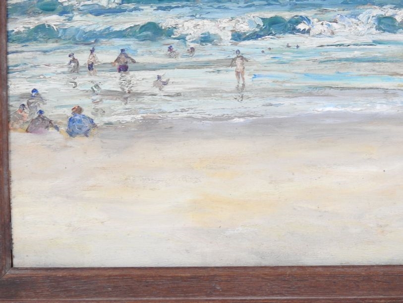 Artwork by Jacques Rozier, the beach, Made of oil on panel