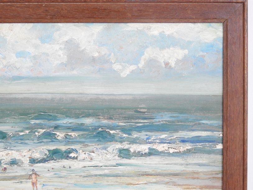 Artwork by Jacques Rozier, the beach, Made of oil on panel