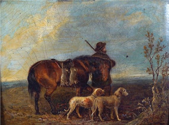 Dutch School | Hunter and dogs in a landscape | MutualArt