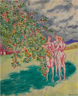 The Three Graces at the Apple Tree - Kurt Hinrichsen