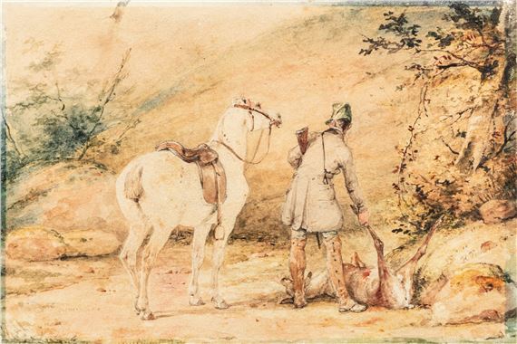 The hunter and his prey by Horace Vernet