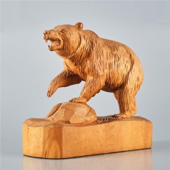 FOLK CARVING OF A BEAR BY CLERMONT DUBÉ by Clement Dubé