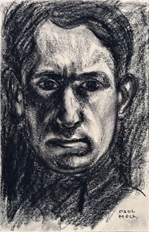 Selbstportrait mit festem Blick - Paul Moll