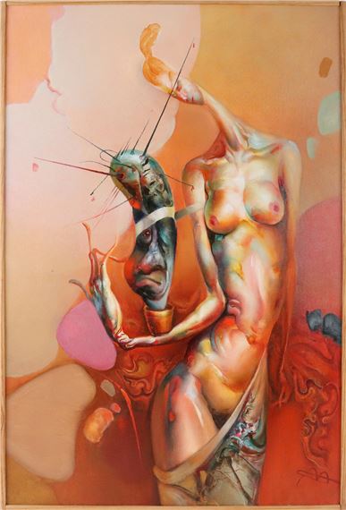 Antanas Adomaitis, Oil on Canvas, Private Cactus