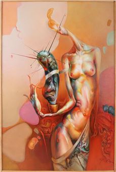 Antanas Adomaitis, Oil on Canvas, Private Cactus - Antanas Adomaitis