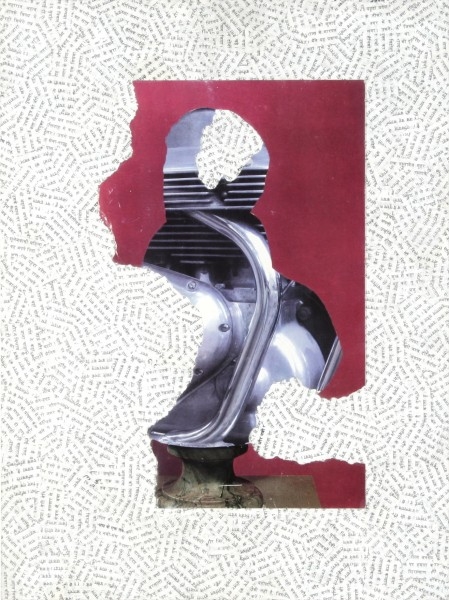 Artwork by Jiří Kolář, Portrét závodníka, Made of chiasmáž, koláž