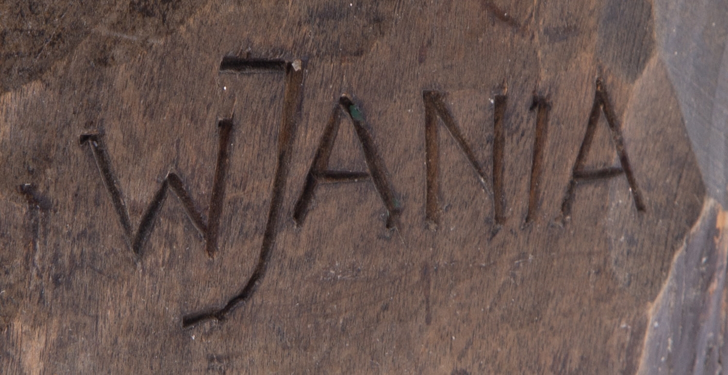 Artwork by Władysław Jania, The bust of a men, Made of wood