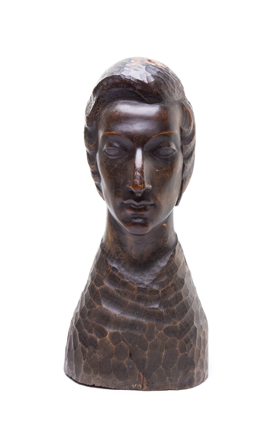 Artwork by Władysław Jania, The bust of a men, Made of wood