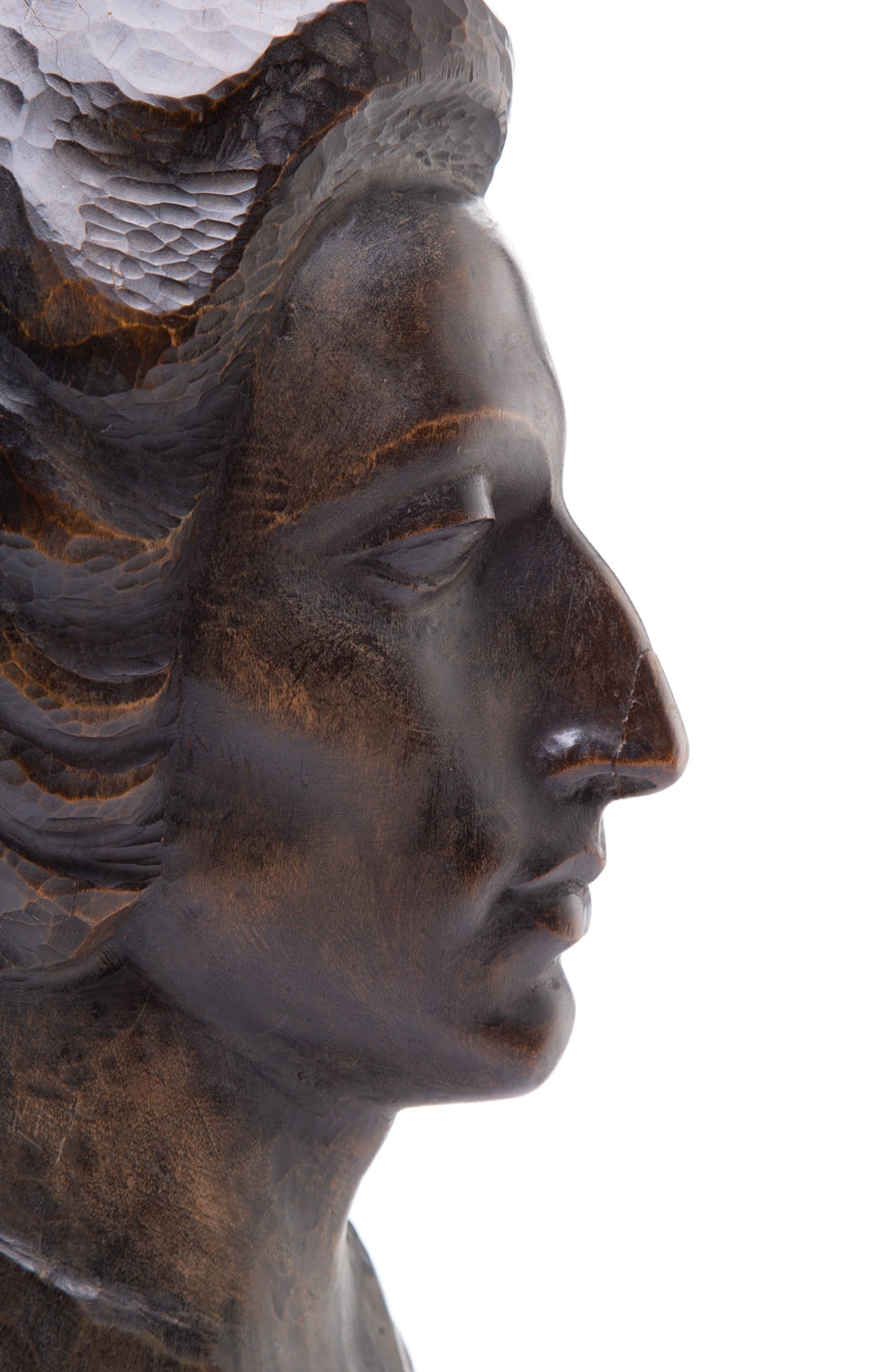 Artwork by Władysław Jania, The bust of a men, Made of wood