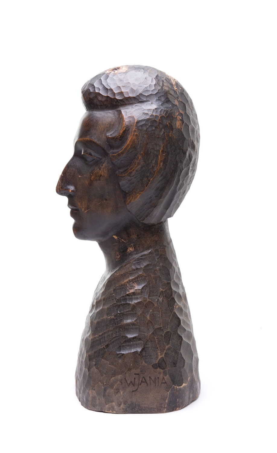 Artwork by Władysław Jania, The bust of a men, Made of wood