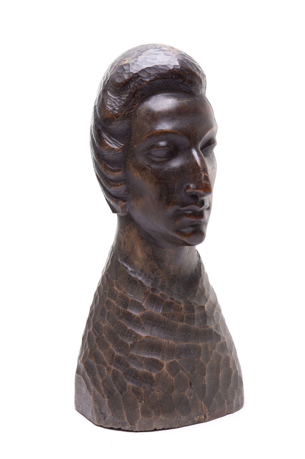 Artwork by Władysław Jania, The bust of a men, Made of wood