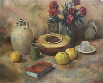 Still life with books - Jeanne Besnard-Fortin